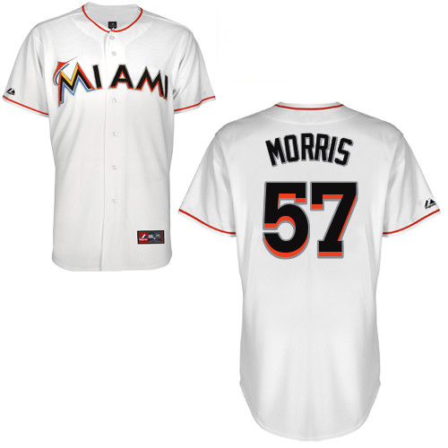 Bryan Morris #57 Youth Baseball Jersey-Miami Marlins Authentic Home White Cool Base MLB Jersey